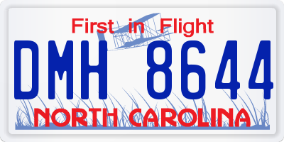 NC license plate DMH8644