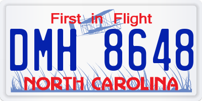 NC license plate DMH8648