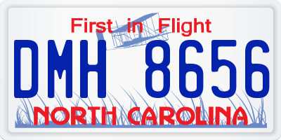 NC license plate DMH8656