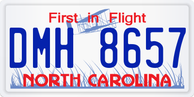 NC license plate DMH8657