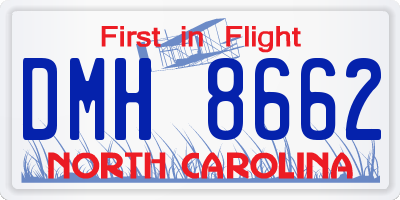 NC license plate DMH8662