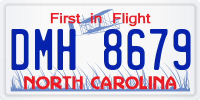 NC license plate DMH8679