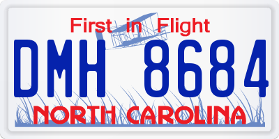 NC license plate DMH8684