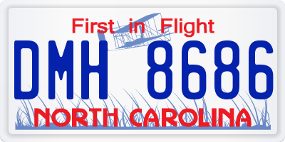 NC license plate DMH8686
