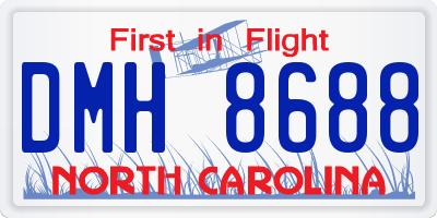 NC license plate DMH8688