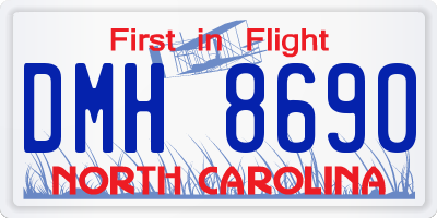 NC license plate DMH8690