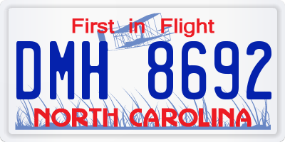 NC license plate DMH8692