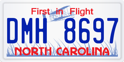 NC license plate DMH8697