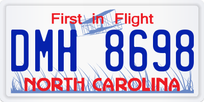 NC license plate DMH8698