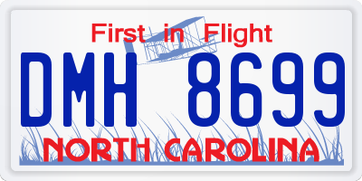NC license plate DMH8699