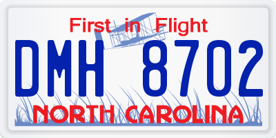 NC license plate DMH8702
