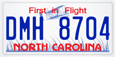 NC license plate DMH8704