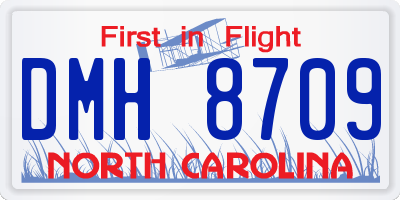 NC license plate DMH8709