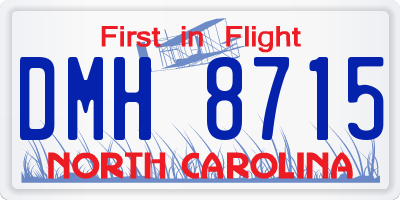 NC license plate DMH8715