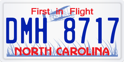 NC license plate DMH8717