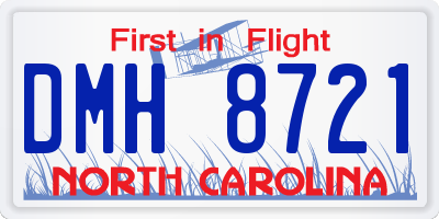 NC license plate DMH8721