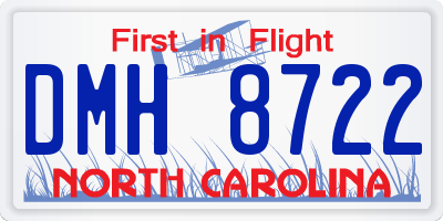 NC license plate DMH8722