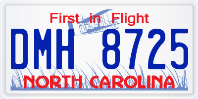 NC license plate DMH8725