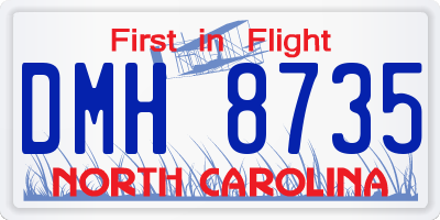 NC license plate DMH8735