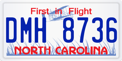 NC license plate DMH8736