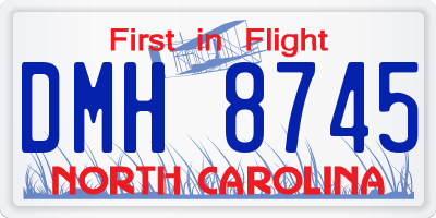 NC license plate DMH8745
