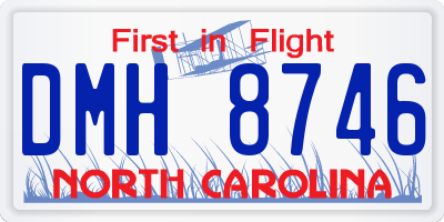 NC license plate DMH8746