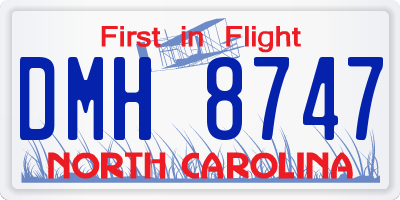 NC license plate DMH8747
