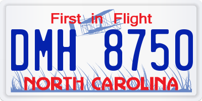 NC license plate DMH8750