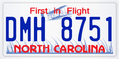 NC license plate DMH8751