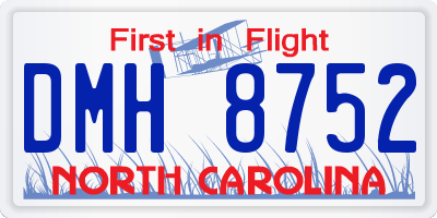 NC license plate DMH8752