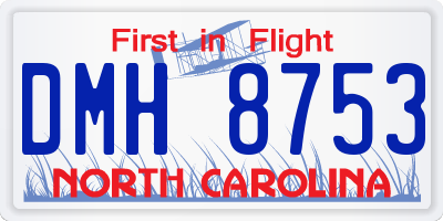 NC license plate DMH8753