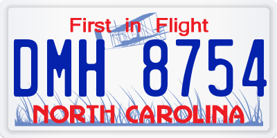 NC license plate DMH8754