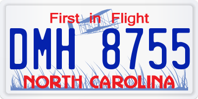 NC license plate DMH8755