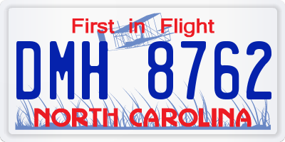 NC license plate DMH8762