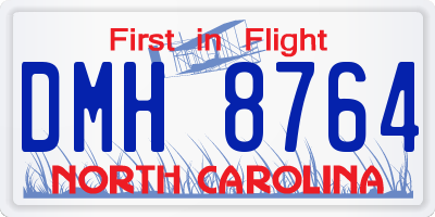 NC license plate DMH8764