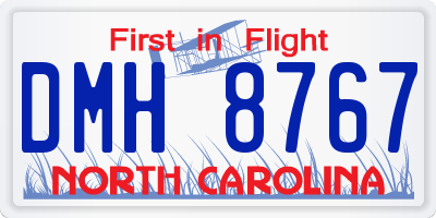 NC license plate DMH8767