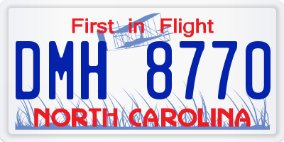 NC license plate DMH8770