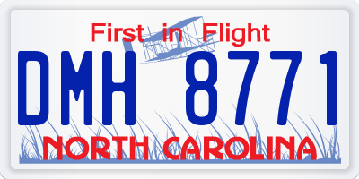 NC license plate DMH8771