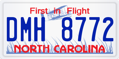 NC license plate DMH8772