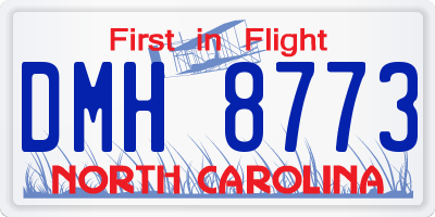NC license plate DMH8773