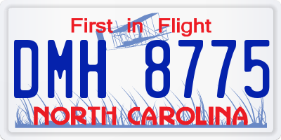 NC license plate DMH8775