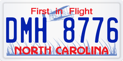 NC license plate DMH8776