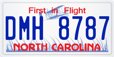 NC license plate DMH8787