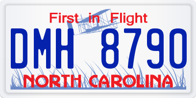 NC license plate DMH8790