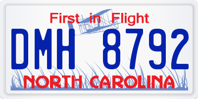NC license plate DMH8792