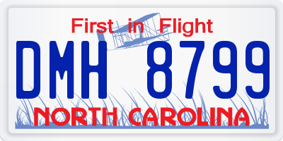 NC license plate DMH8799