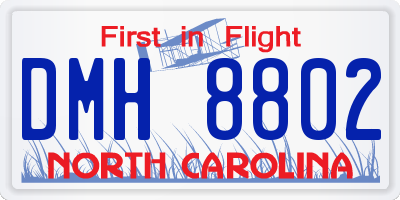NC license plate DMH8802