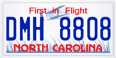 NC license plate DMH8808