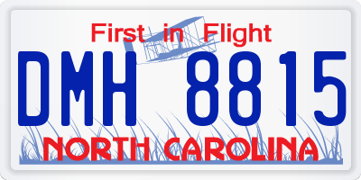 NC license plate DMH8815
