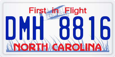NC license plate DMH8816